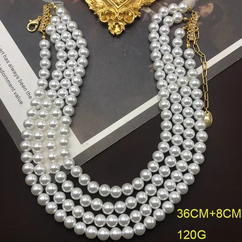 High-quality Personalized Multilayer Glass Pearl Necklace Earring Set, Chokers Necklaces Jewelry Sets