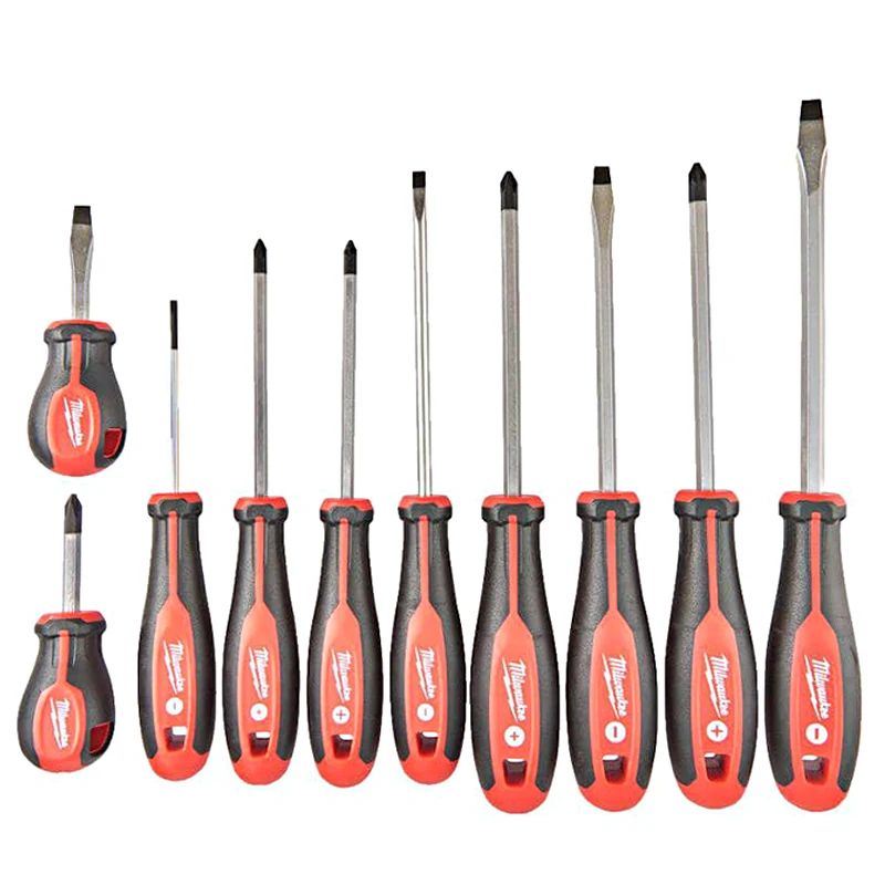 Milwaukee 4932471808 10 Piece Tri-Lobe Screwdriver Set Hardened Magnetic Tip Multiple Size Screwdrivers