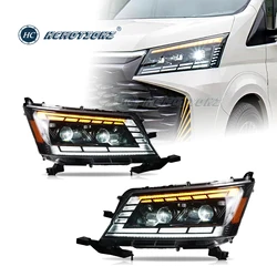 HCMOTIONZ Full LED Headlights for Toyota Hiace 2019-2023 DRL Start UP Animation H300 6th gen Car Front Lamps Assembly
