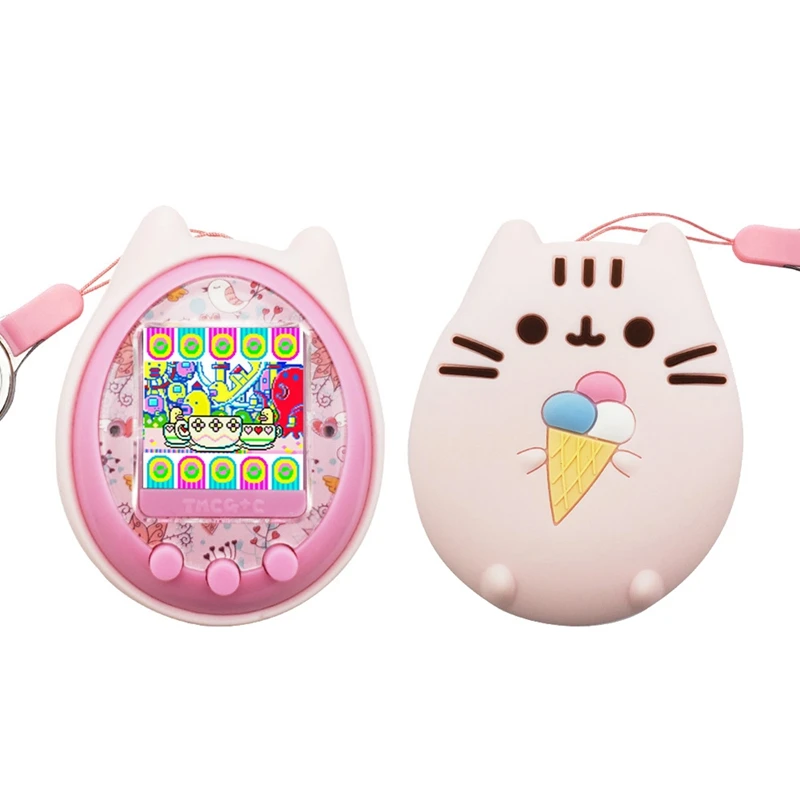 Silicone Case+Lanyard For Tamagotchi 4U+Mix Virtual Interactive Pet Game Machine Silicone Cover Shell