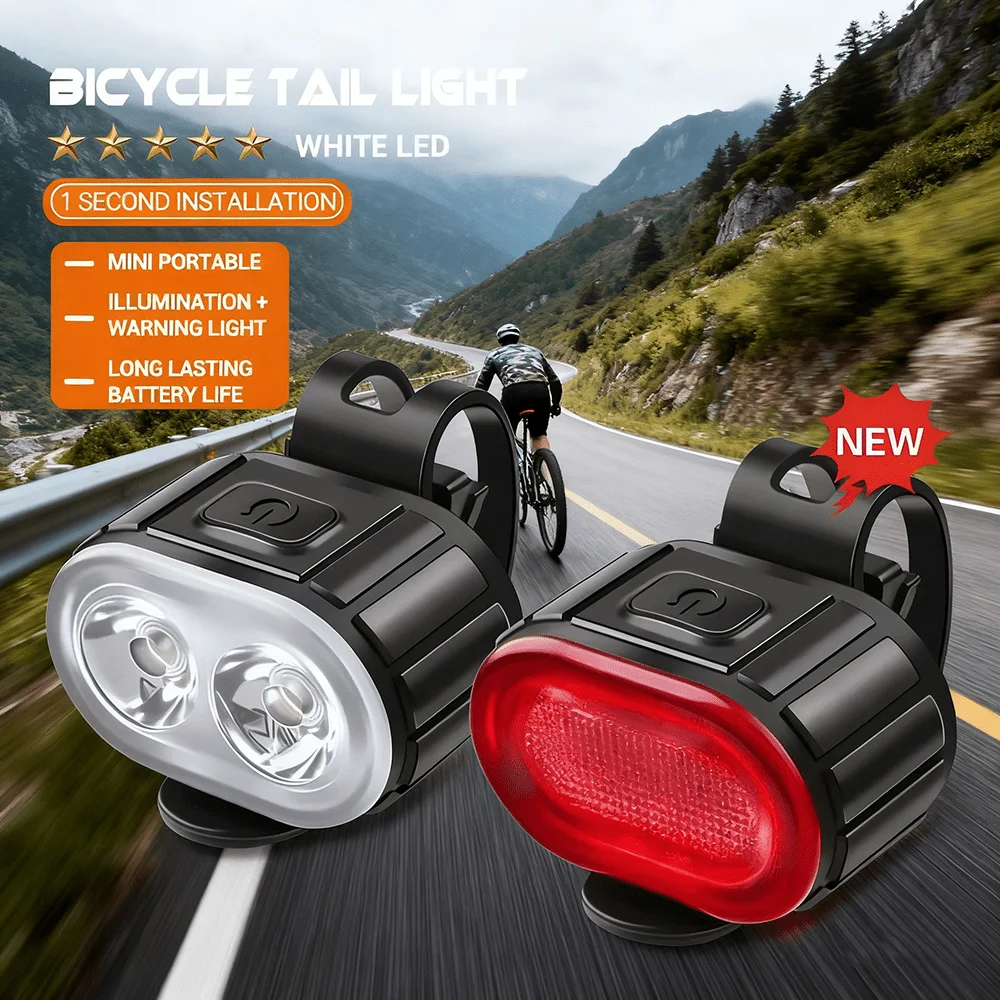 

Комплект передних и задних фонарей для велосипеда, перезаряжаемая фара, водонепроницаемый задний фонарь, светодиодный фонарь, аксессуары для велосипедов MTB