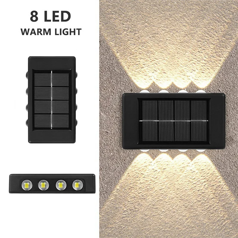 AF90-4 Pack Outdoor Waterproof LED Solar Lamp Up And Down Luminous Lighting For Garden Balcony Yard Decor B