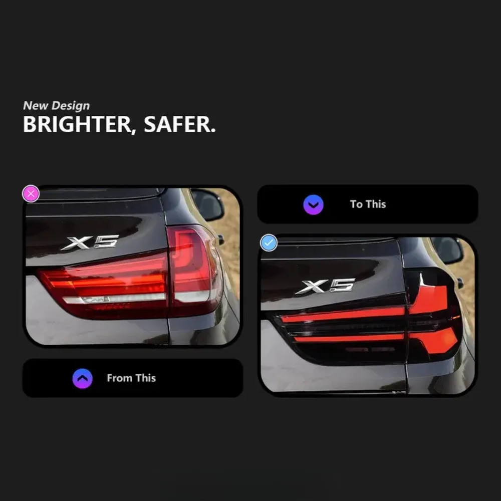4Pcs Car LED Lights For BMW X5 F15 Taillights 2014-2018 LED Tail Lamps Daytime Running Lights DRL Turn Signal Auto Accesories
