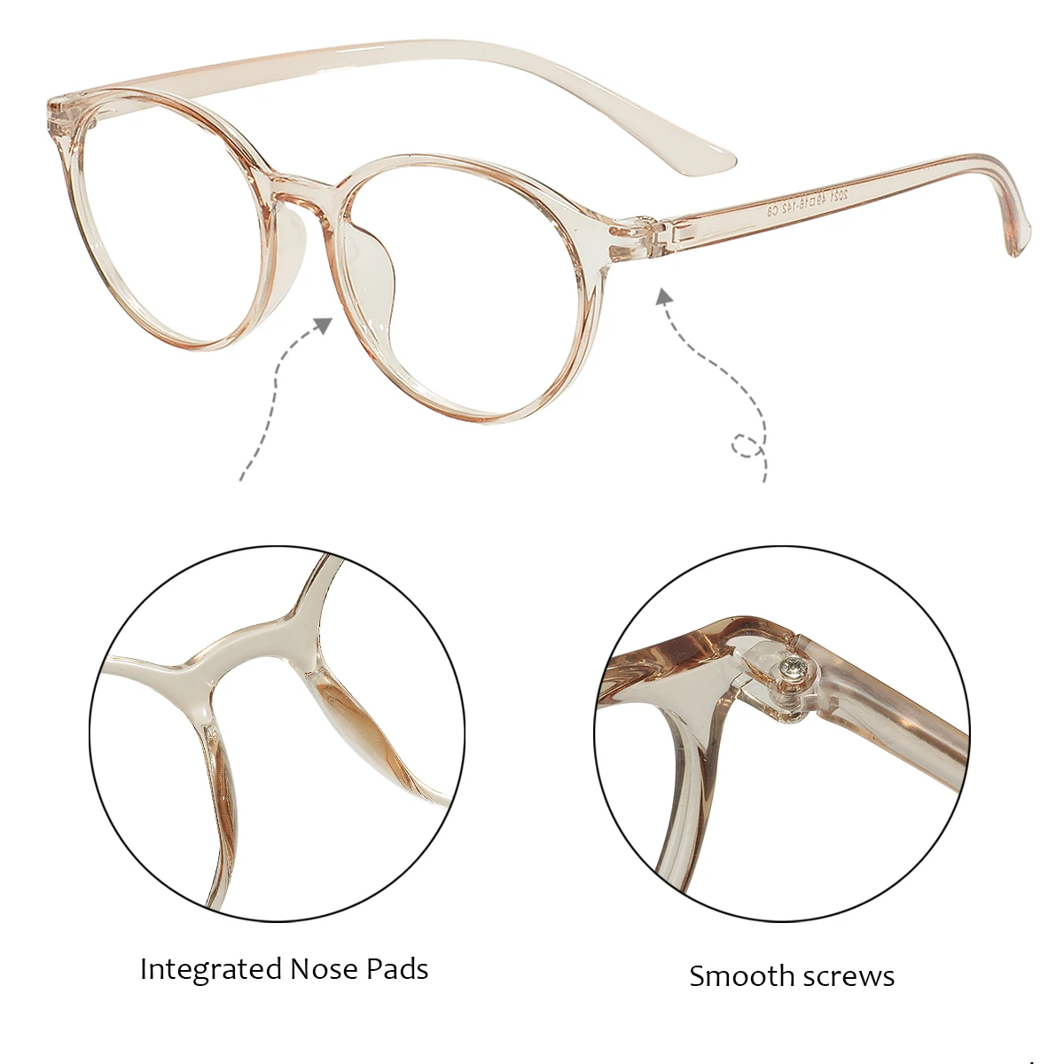 Men And Women Plastic Lightweight Full Rim Eyeglasses Round Colorful Transparent Glasses Frame For Optical Prescription Lenses