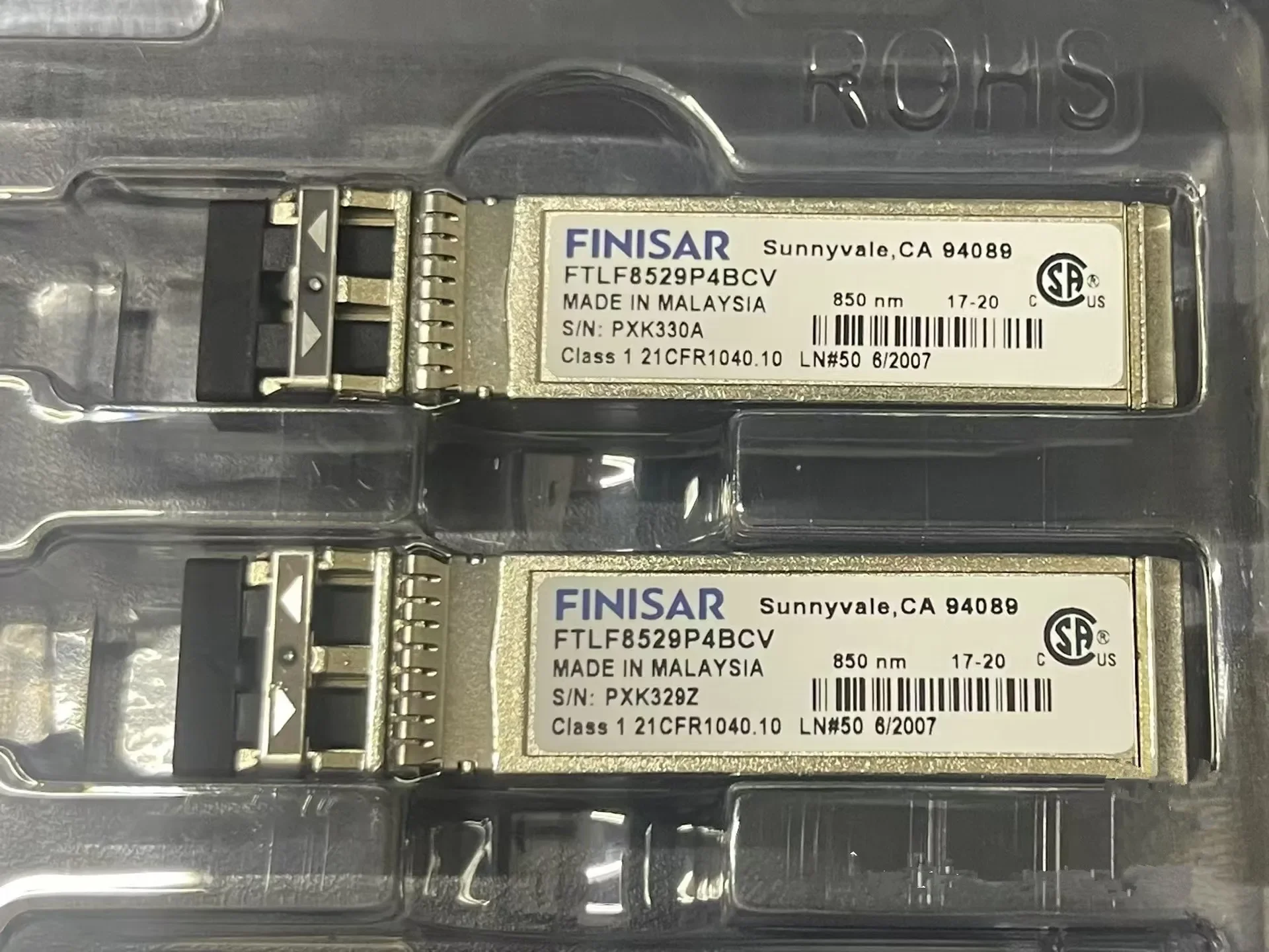 1PCS Finisar 16g SFP Optical Transceiver FTLF8529P4BCV 16Gb 850nm SW FC Multimode Network adapter Switch Optical fiber module