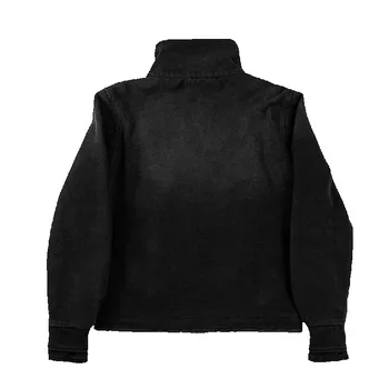 Y2K Vintage Black Denim Two Piece Set Asymmetric Button High Neck Jacket Baggy Wide Leg Pants Streetwear Gothic Harajuku Outfits 2