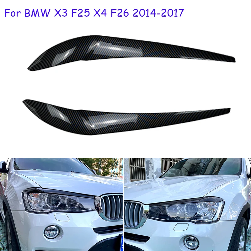 

For BMW X3 Series F25 X4 F26 2014 2015 2016 2017 Car Accessories Headlight Eyebrows Headlamp Eyelid Cover Stickers Trim