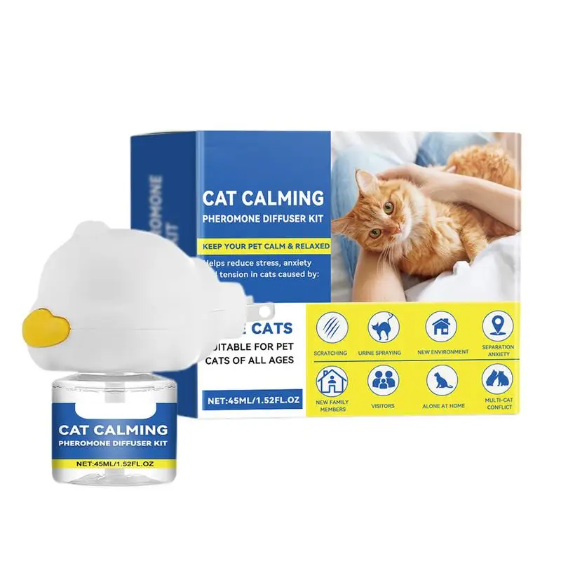 Cat Calming Diffuser 45ml Refill Calming Diffuser Natural Pheromone Diffuser Calm Relaxing Pets Pheromone Plug-in Relaxants Long