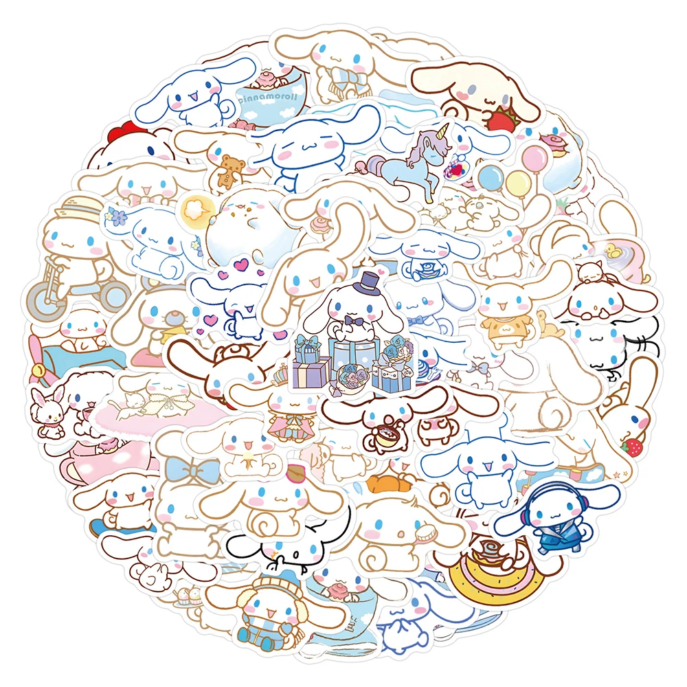 

10/30/50/100pcs Funny Cute Cinnamoroll Stickers Cartoon Decoration Notebook Laptop Phone Diary Kawaii Sanrio Sticker Kid Gift