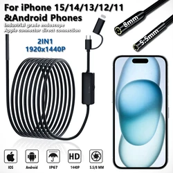 Endoskop 5.5/8mm dla Androida Iphone i IOS Smartphone rura samochodowa boroskop samochodowy narzędzia do inspekcji kanalizacji urządzenie kamery endoskopowej