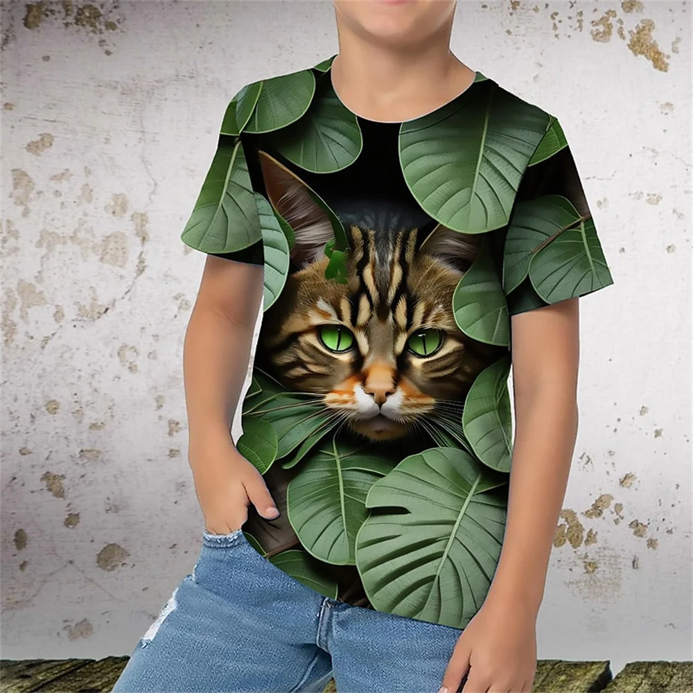 2025 retro animal 3d impresso t camisa crianças aniversário camisetas roupas de bebê meninos meninas camisetas casuais topo