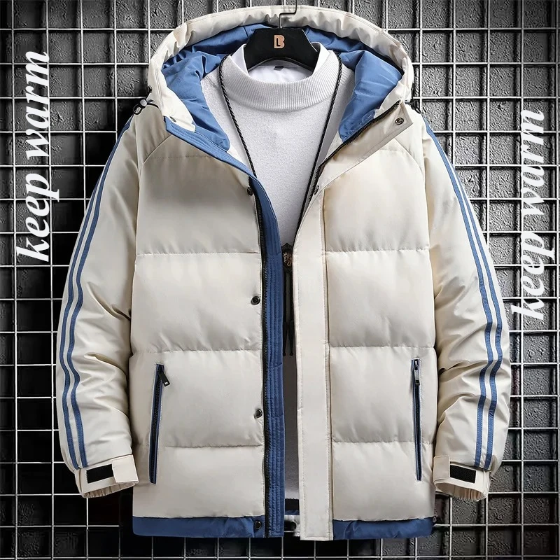 

2025 New Winter Mens Casual Warm Thick Waterproof Parkas Jacket Coat Brand Men Autumn Solid Color Outwear Windproof Male Clothes