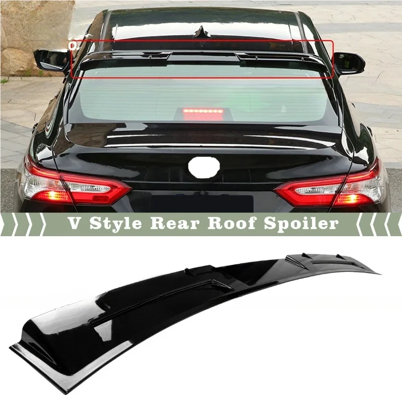 

Спойлер на крышу заднего окна для Toyota Camry LE SE XSE XLE 2018 ~ 2024, глянцевый черный V-образный спойлер на крышу, солнцезащитный козырек на крышу