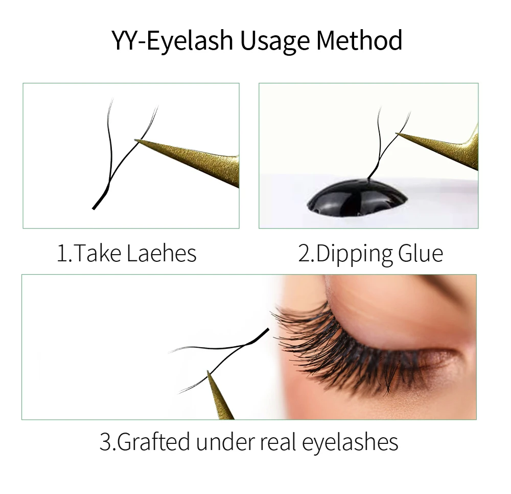 LAKANAKU YY L Shape Volume Lashes Y Eyelashes Extensions Cilia and Brazilian Volume Cashmere Mink Eyelash Extensions Cilios YY