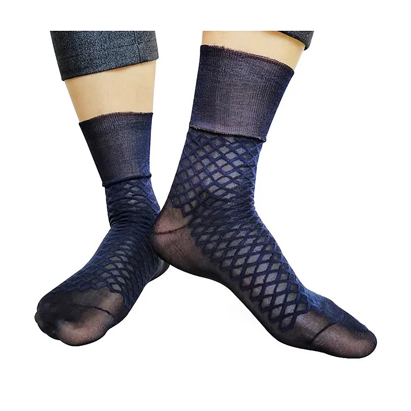 

Softy Sheer Thing Mens Nylon Silk Socks For Leather Shoes See through Gay Male Socks Fetish Collection Formal Dress Suit Sock