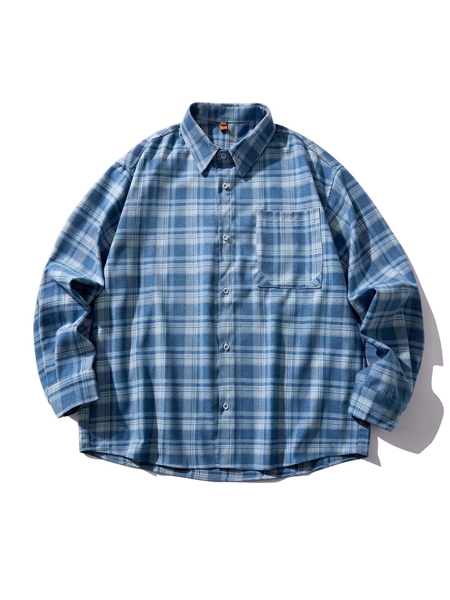 

Retro Tented Plaid Brued irt Men's Casual Spring Season Couple's Outerwear Polyester Fiber Long Sve Button Closure
