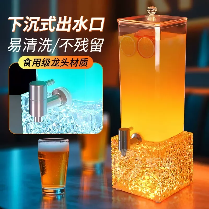 For New Bar Luminous Beer Keg with Faucet Small Keg  Anti-drop Tie Beer Cannon 3 Liters Internet celebrity keg