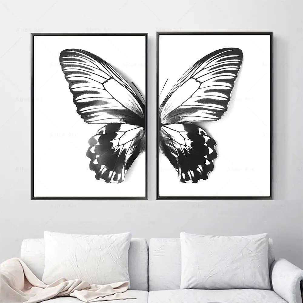 

Black and White Butterfly Animal Wall Art Canvas Painting Nordic Posters And Prints Nursery Pictures For Living Room Home Decor