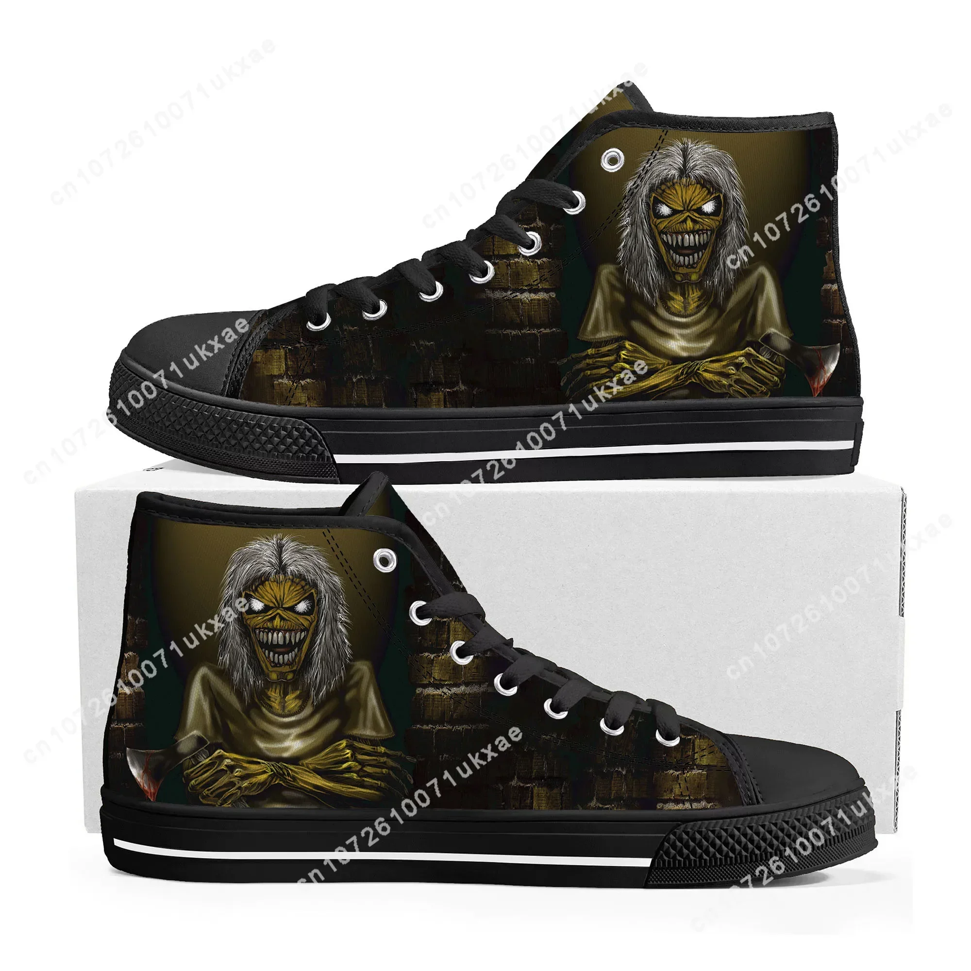 M-Maidens H-Heavy M-Metal Rock Band Singer Music Iron High Top Sneakers uomo donna adolescente Canvas Sneaker personalizza scarpa