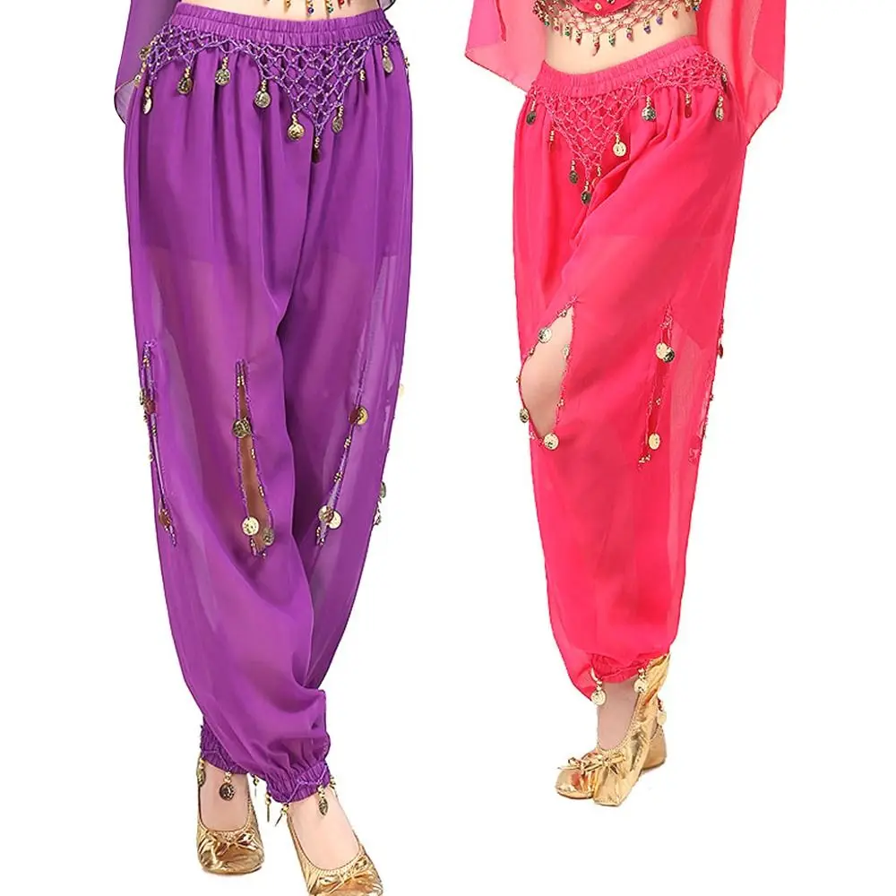 Tassels Shining Sequins Bloomers Dancing Trousers Show Costumes Belly Dancing Pants