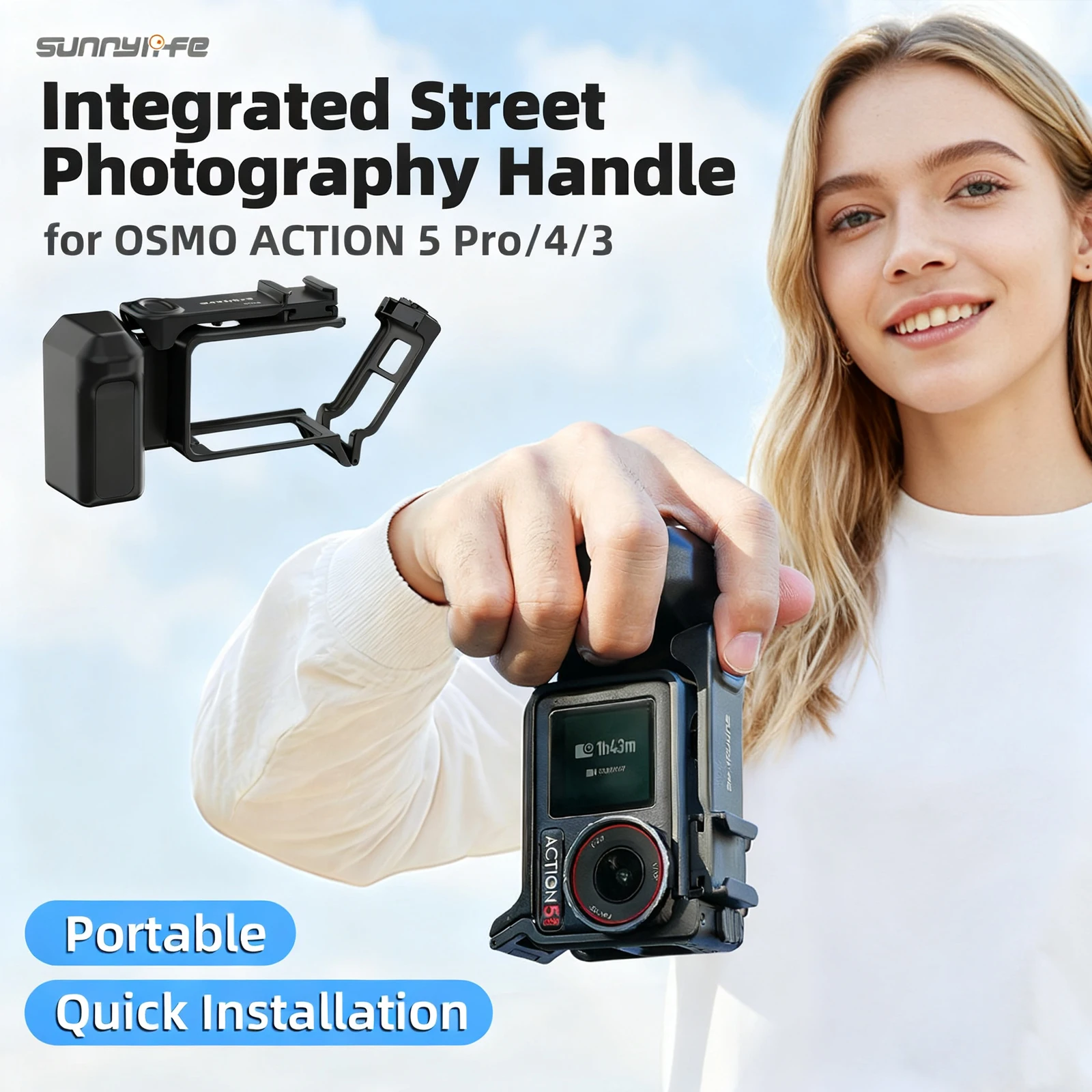 �y�Z�[�����zDJI OSMO ACTION 5 PRO 4/3 �A�N�V�����J�����p�n���h�O���b�v �N�C�b�N�����[�X�}�E���g �v���e�N�^�[�t���[��