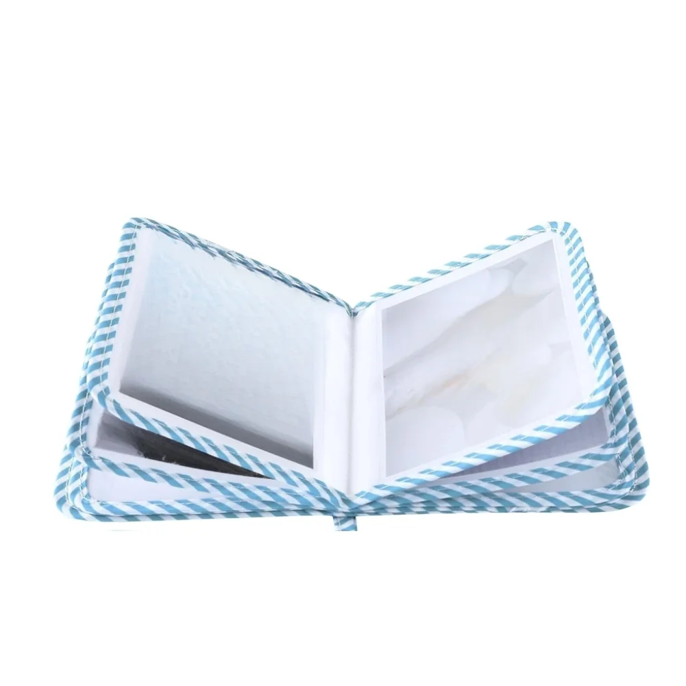 17 Pcs Blue Soft Animal Print Fabric Photo Album With Interactive Mirror For Baby Newborn Memory Keeping Home Decor Frame