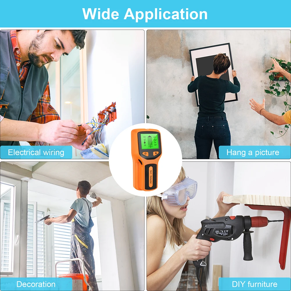 Picture 6: 5 in 1 Stud Finder Wall Detector Backlight Display Stud Sensor Beam Finders Accurate for Center Edge of Wood Metal AC Wire