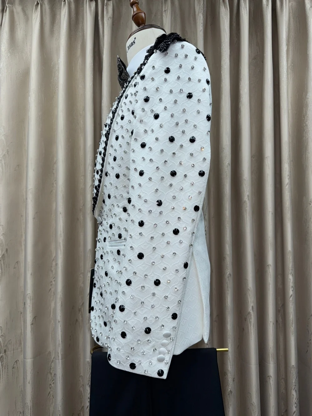 Elegant Crystal Shawl Lapel Men's 3PCS Suit Set 2026  For Wedding Groom Formal Party Suit Blazers Pants Men's Suit