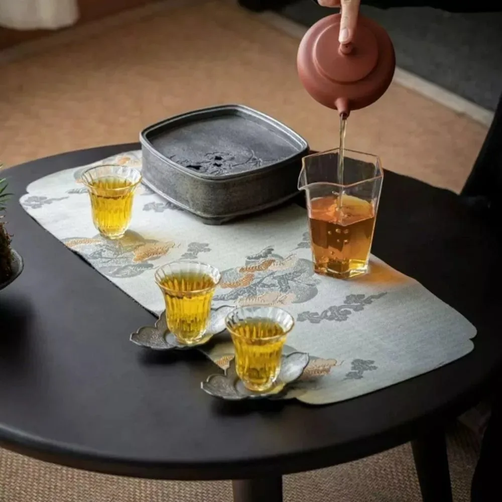 

Новый толстый чайный коврик в китайском стиле с вышитыми узорами, коврик для посуды, полезный домашний коврик для стола