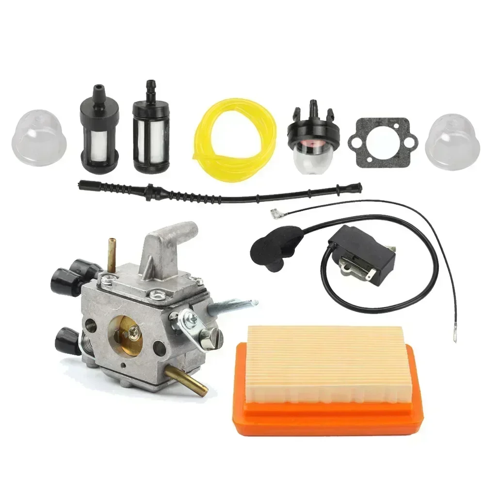 Carburetor with Ignition Coil Air Filter for Stihl FS120 FS200 FS250 FS300 FS350 FR350 FR 450 BT 120 Zama C1Q-S51 4134-120-0651