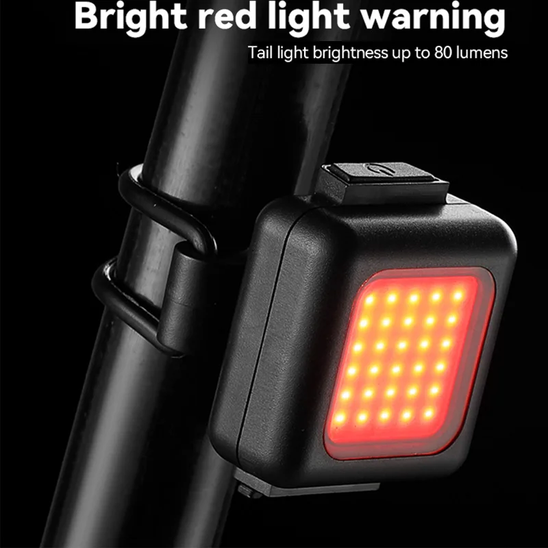 2024 Bicycle Front Rear Mini LED Light Set USB Rechargeable Cycling Headlight Taillight Light COB Lamp Bead Waterproof Bike Lamp