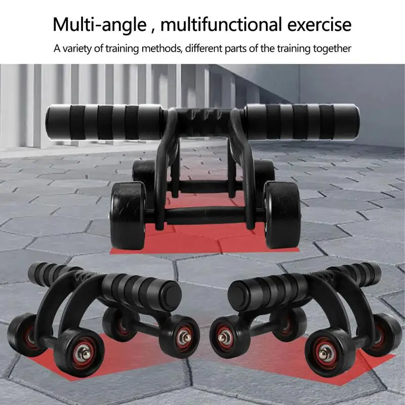 Abs Workout Rollers Abdominal Muscles Exerciser Four Wheels Workout Equipment For Home Workplace Campus Traveling Business Trip