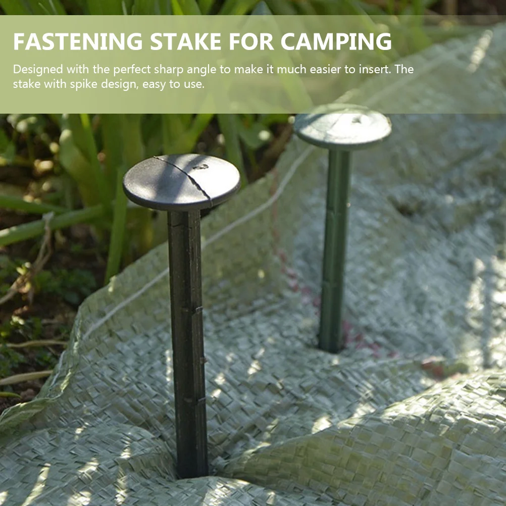 100 قطعة مسامير أرضية سوداء أوتاد حديقة بلاستيكية لتثبيت الحديقة مشاريع المناظر الطبيعية الخارجية طرف حاد سهل التركيب أوتاد أرضية #1