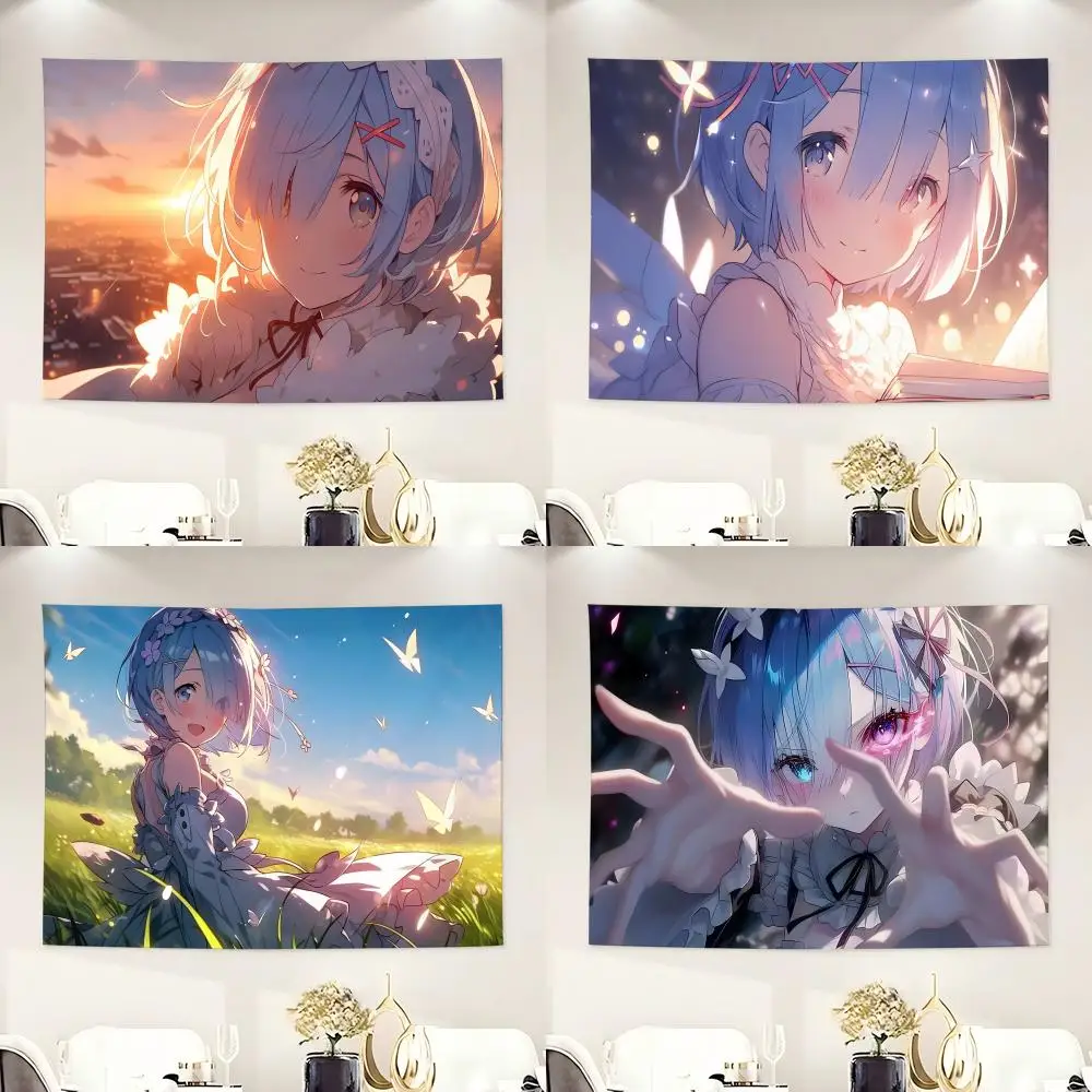 Anime RE ZERO Wandteppich im Bohemian-Stil, weicher, leichter Wandkunst-Dekor für Wohnzimmer, Schlafzimmer