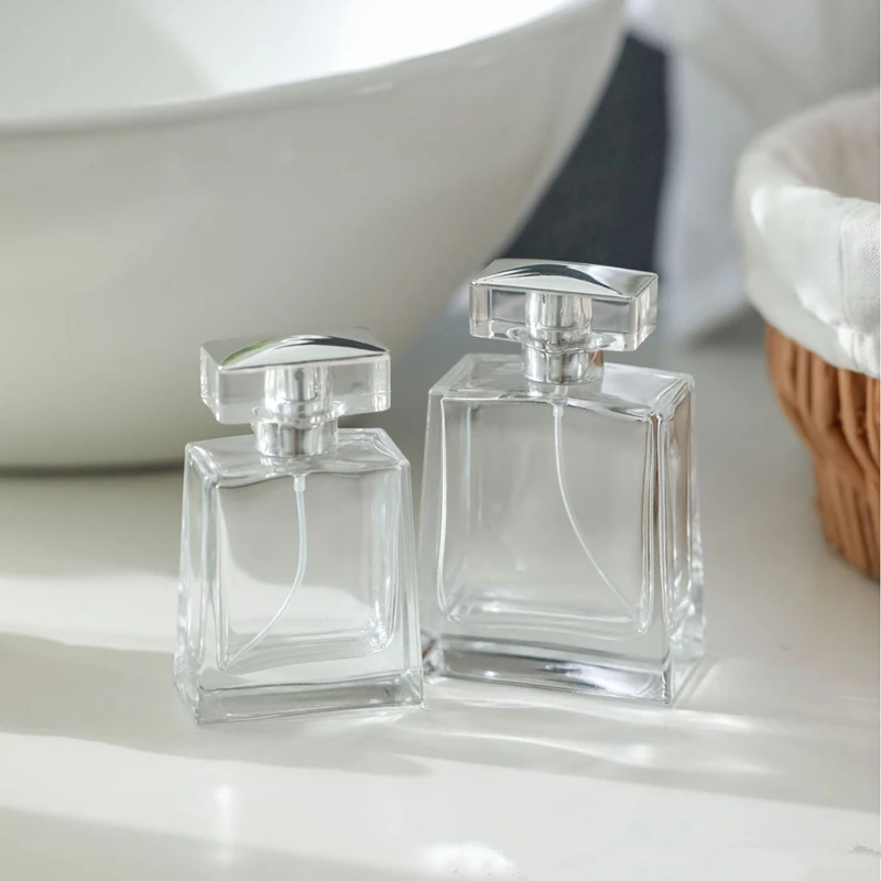 30pcs 50ml Travel Pocket Glass Spray Bottles Empty Bottles Mist Spray Bottle Transparent Perfume Bottles