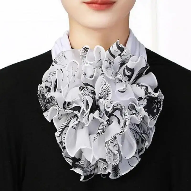 New Spring Summer Chiffon Neck Collar Scarf Women Head Thin Sunscreen Variety Small Silk Anti-UV Mask Multi-Function dec