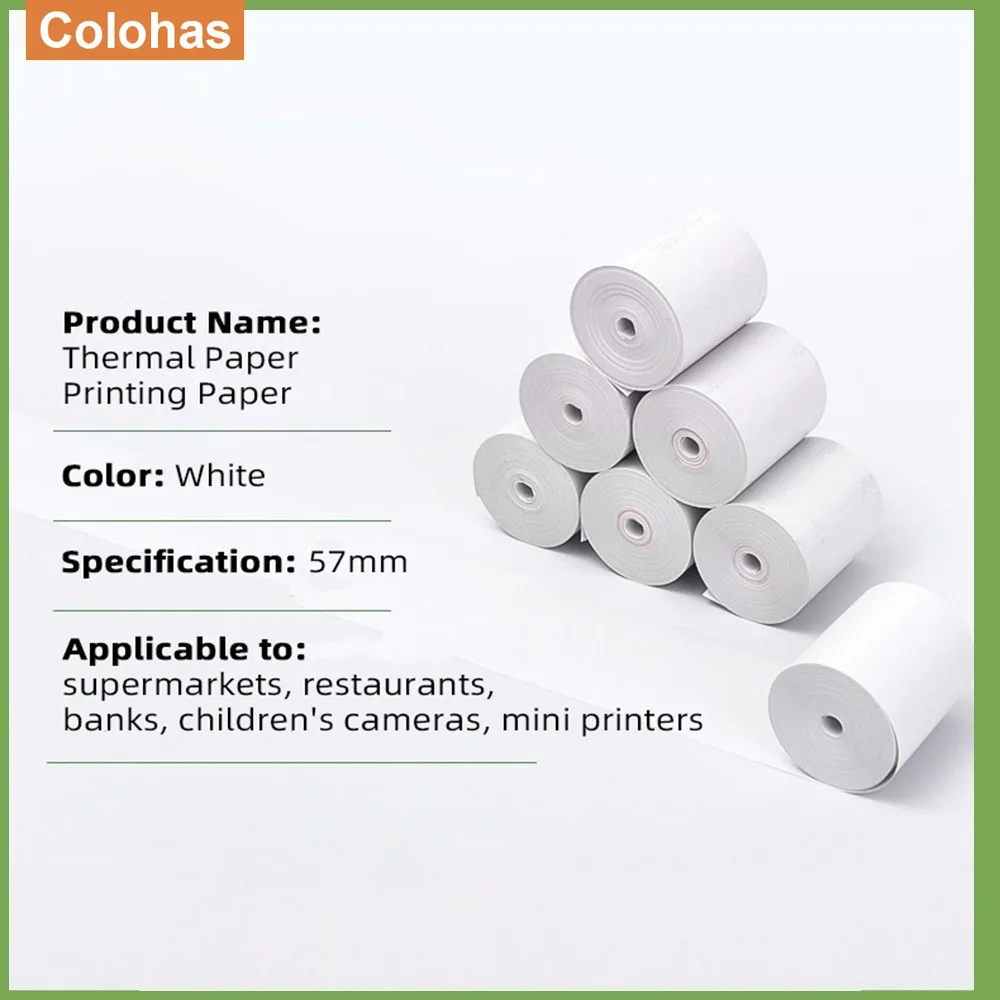 10PCS 57*30mm 40/50MM Thermal Paper White Children Camera Instant Print Kids Camera Printing Paper Replacement Accessories Parts