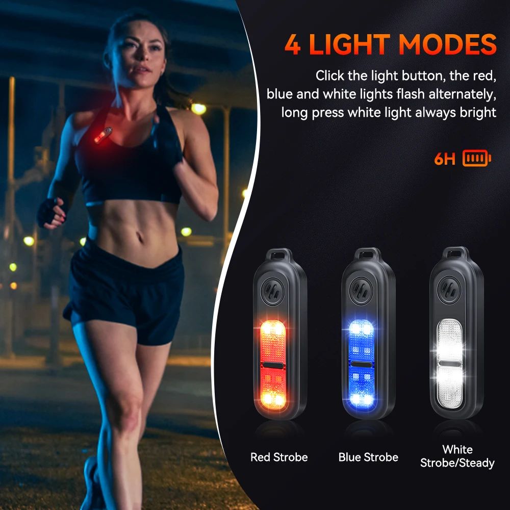 Extractme Personal LED Emergency Night Light Type-C Charging 130dB Safety Self Defense Alarm with Key Chain for Night Running