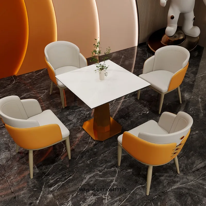 

Modern Combination Table and Chair for Coffee Shops and Restaurants for Desserts & Music for Leisure & Bar Shops