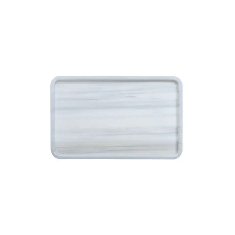 

Natural Integrated Marble Luxury Jewelry Perfume Home Decorative Tray, Round Corner