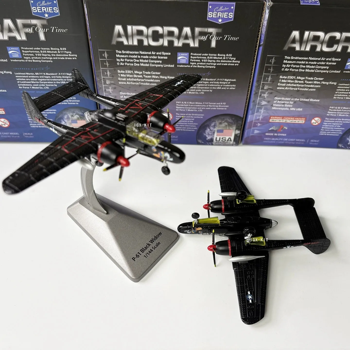 

Масштабная модель самолета ВВС США P61B P-61 Black Widow Night Fighter из сплава, 1:144, коллекционная, подарочная