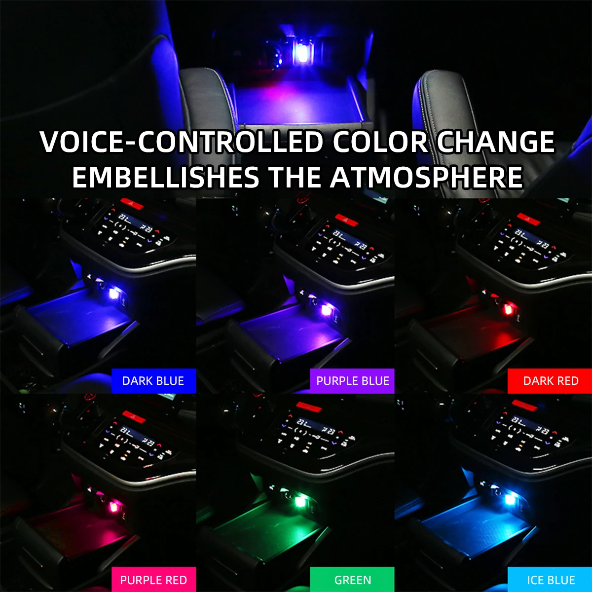1/2/4 قطعة USB صغير LED التحكم الصوتي سيارة ضوء السيارات RGB الداخلية مصباح لتهيئة الجو الكمبيوتر السيارات الملونة مصباح للزينة ملحقات السيارة