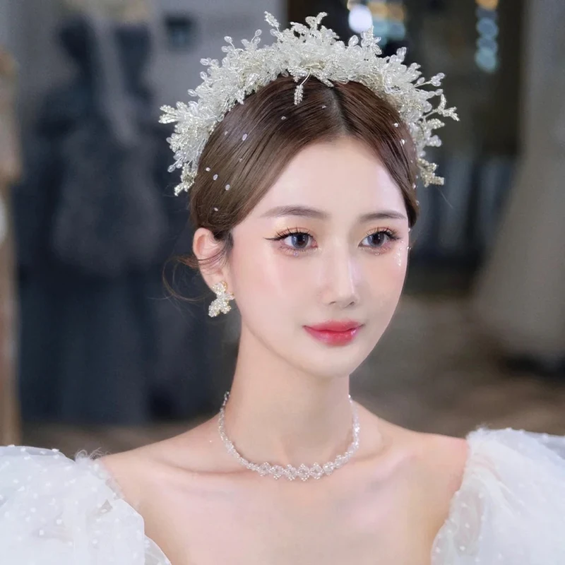 Accessori per capelli da sposa con strass da sposa con strass fatti a mano in cristallo bianco barocco da donna accessori fatti a mano