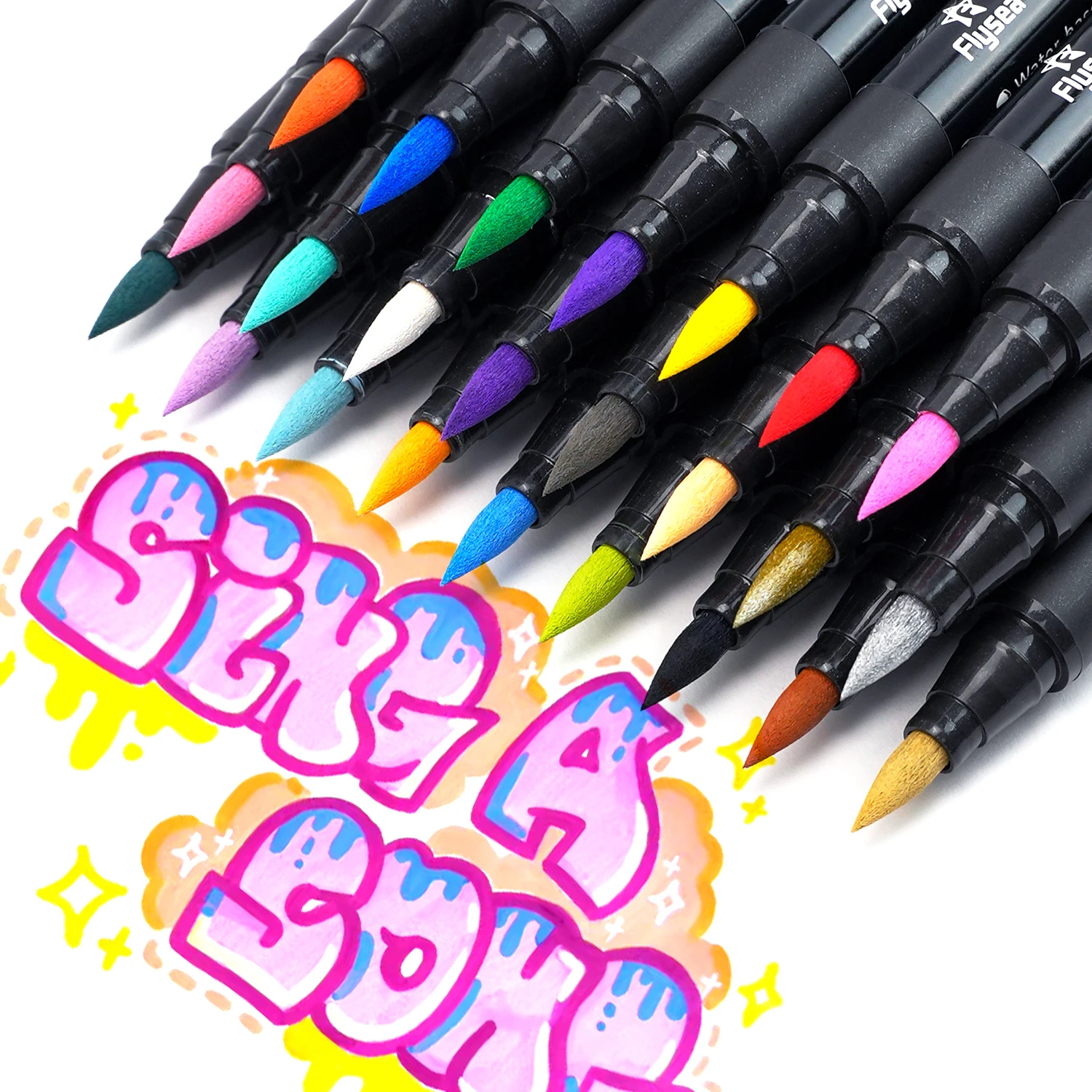 12/24/36 Colors Brush Tip Acrylic Paint Pens, Paint Markers for Lettering and Creative Painting, Rocks, Mugs, Ceramic, Glass