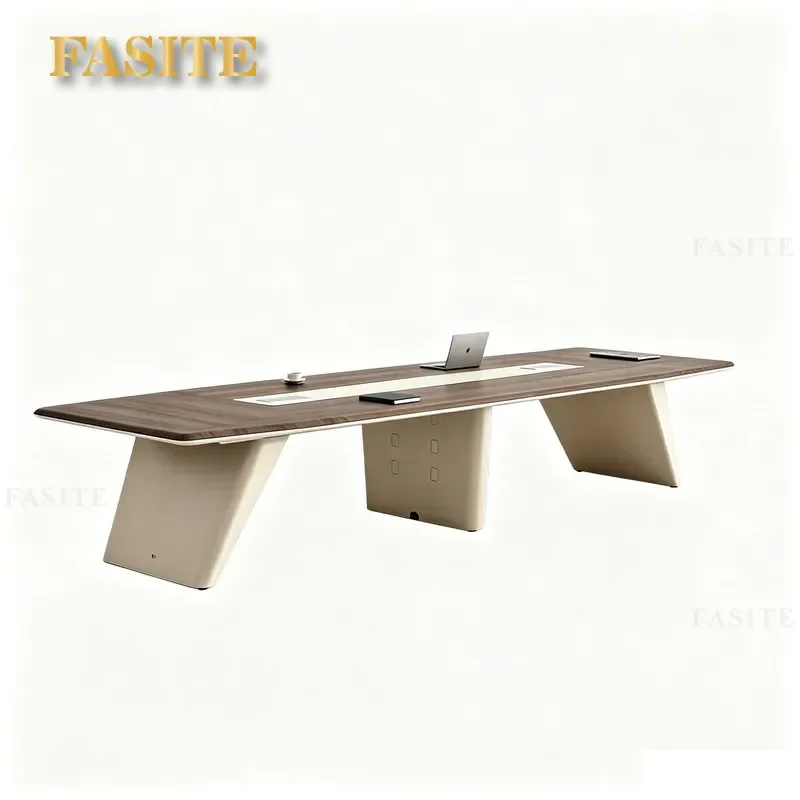 For Modern Light Luxury Conference Table and Chair Set Large Reception Negotiation Training Desk Simple Board Meeting Room