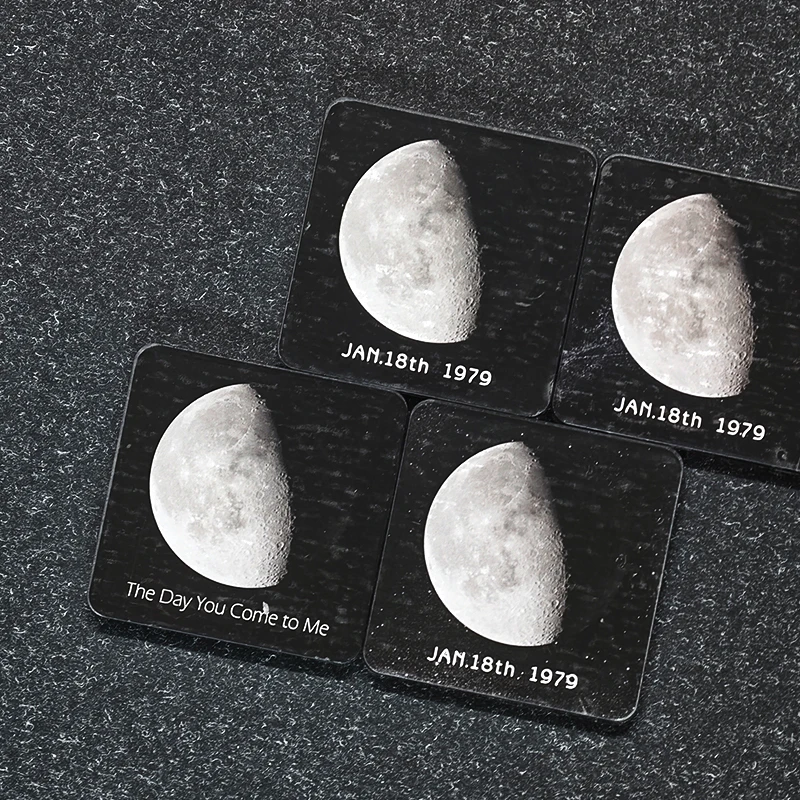 Custom Moon Magnet with Your Text Moon on Special Day 5mm Thick Acrylic Fridge Magnet Personalized Date Gift Birthday Valentine