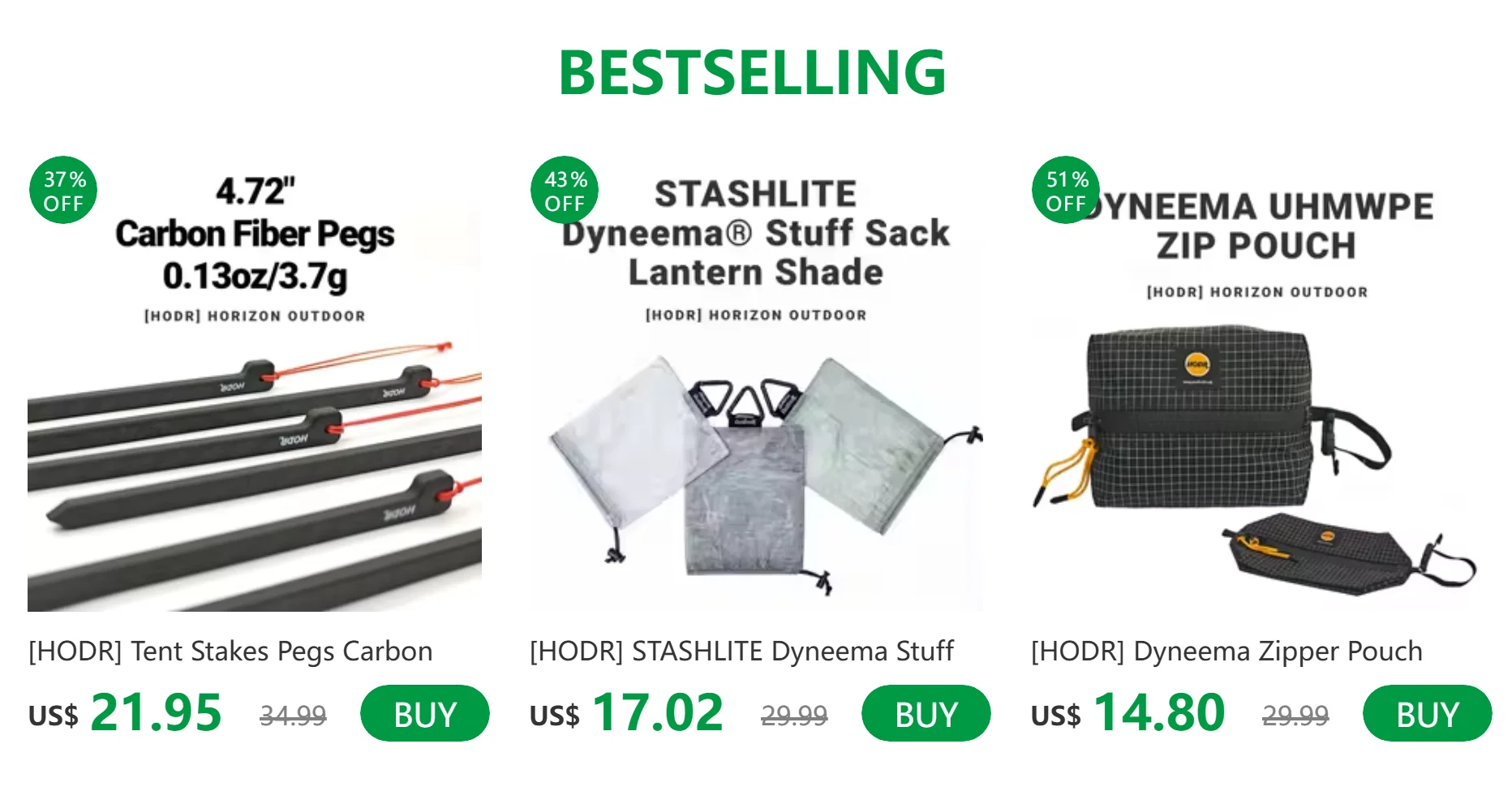 【HODRGEAR】Dyneema Bodenpflock-Aufbewahrungstasche 1,43oz Cuben Fiber DCF EDC Gear Stakes Tasche Ultraleicht 3/4g Bodenpflock Minimalistisch – Detail 1