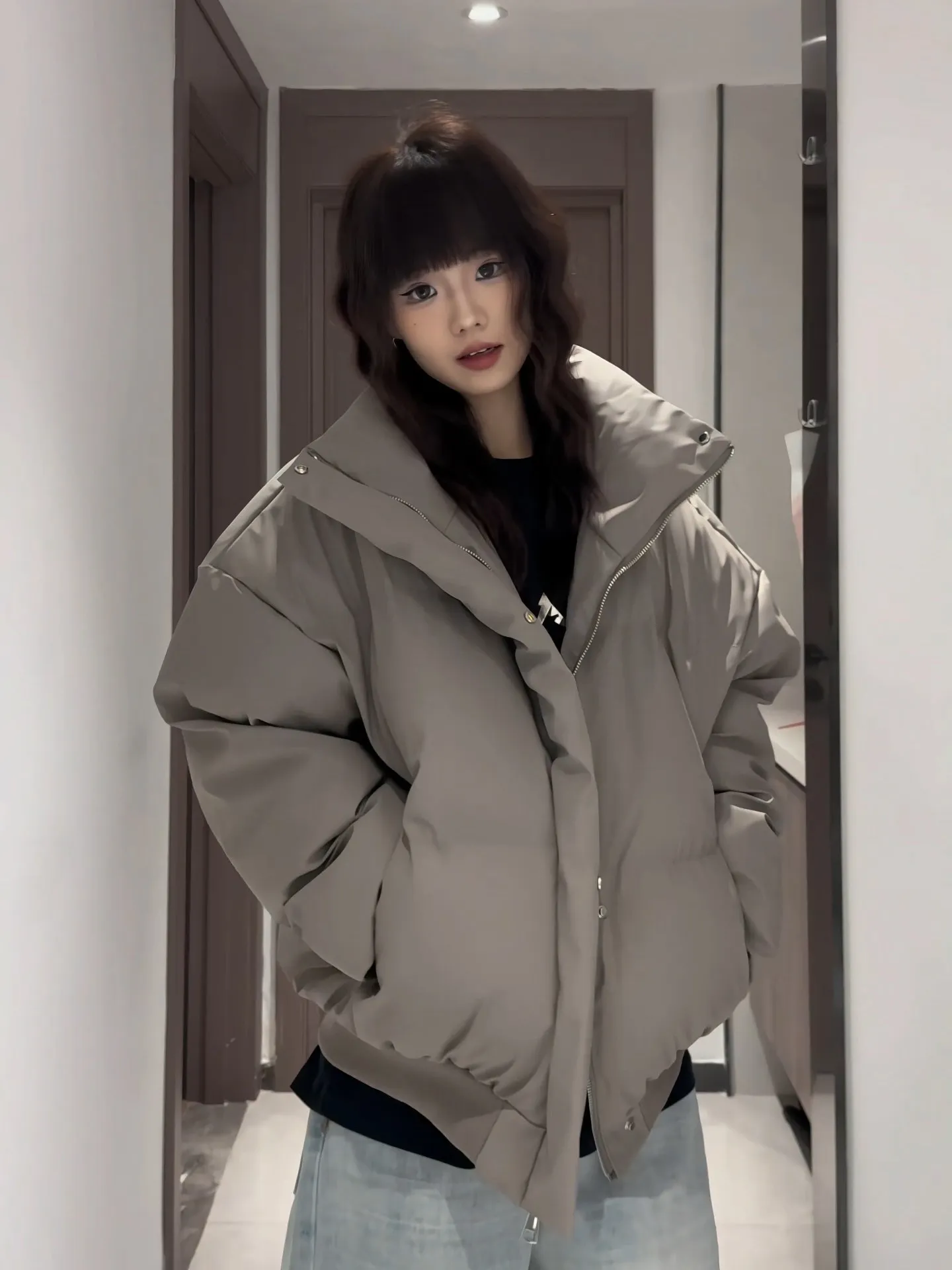 

Мужская зимняя куртка Cé Brown в американском ретро-стиле, утепленная хлопком, из высококачественной искусственной кожи, трендовая, для пар, в стиле пуховика