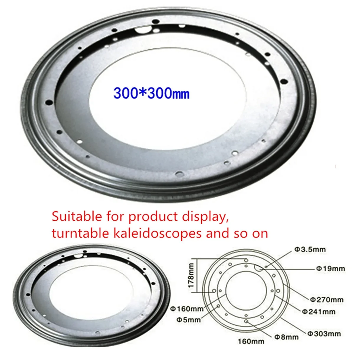 3 inch For TV Rack Desk Table Smoothly Square/Round Heavy Metal Bearing Rotating Swivel-Turntable Plate for Corner Cabinets