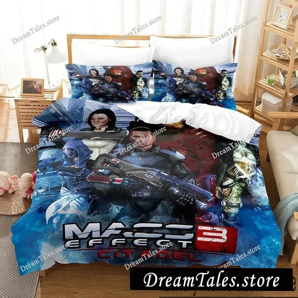

3D Print Game Mass Effec Bedding Set Boys Girls Twin Queen King Size Duvet Cover Pillowcase Bed Boys Adult Home Textileextile